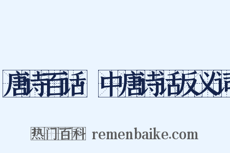 唐诗百话·中唐诗话反义词是什么意思的图片